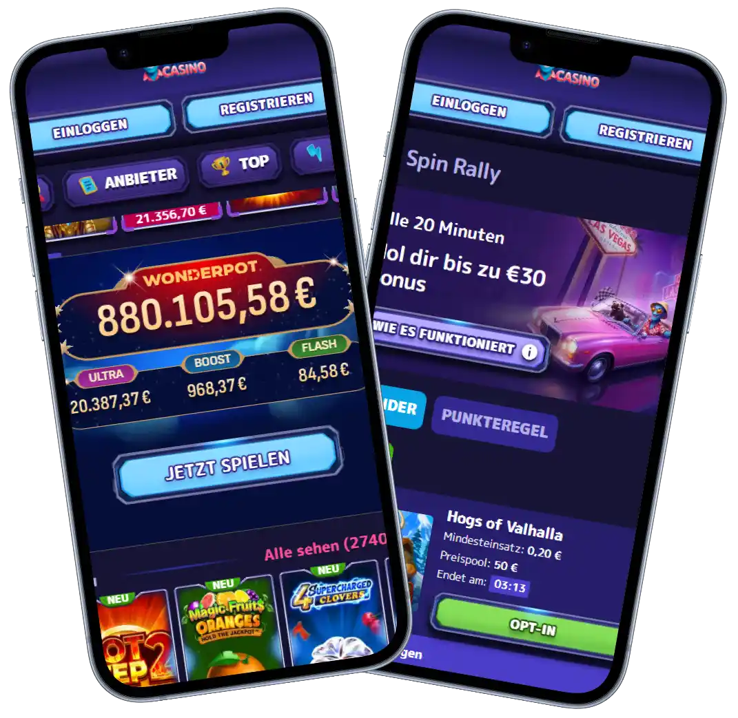 Alf Casino mobile Version auf Smartphone mit Slots und Bonus Aktionen